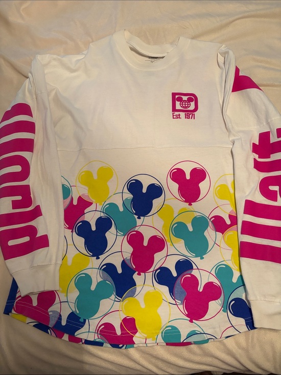 Disney Tops - Disney world spirit jersey with Pink, Blue & Yellow Balloon Mickeys
